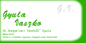 gyula vaszko business card